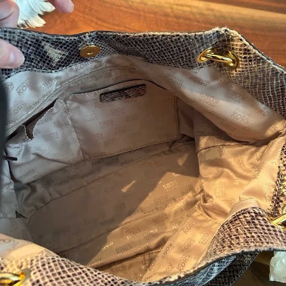 Michael Kors Brown Snake Print Women's Bag - Picture 6 of 8